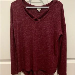 Women’s red long sleeve sweater